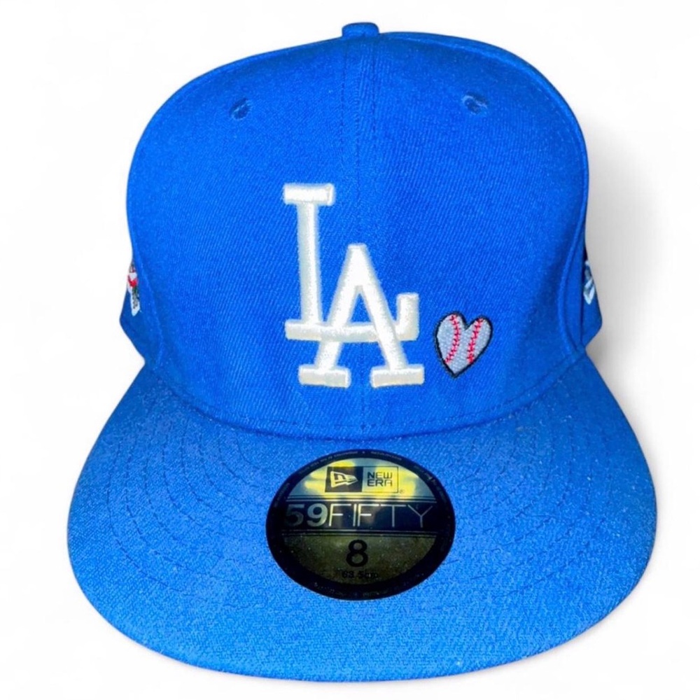 RARE VINTAGE Los Angeles Dodger Blue New Era Cap Size 8 1988 World Series Hat OG